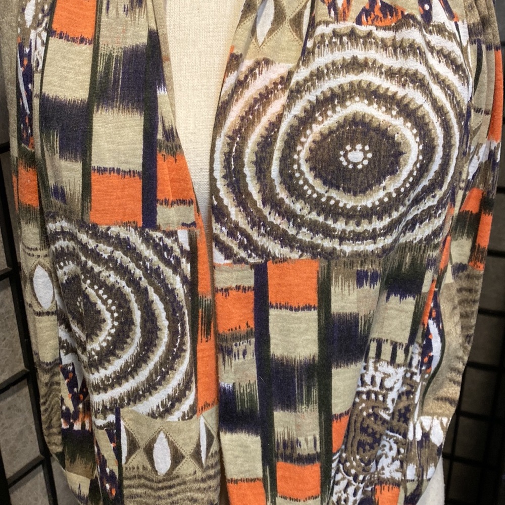 Beige, Brown & Orange Infiniti Scarf - Picture 5 of 5